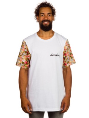 White With Floral Sleeves T-Shirt