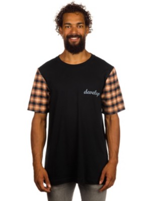 Black With Tartan Sleeves T-Shirt